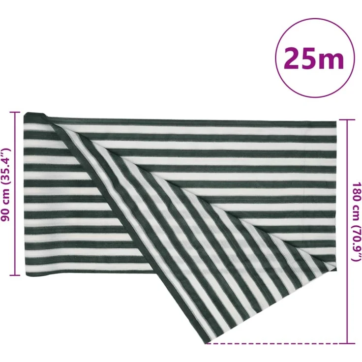 vidaXL Zaunblende Grün und Weiß 1,8x25 m HDPE 195 g/m² 4003753 – Bild 7