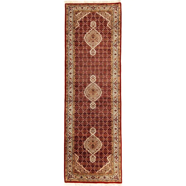 Morgenland Läufer Orient - Täbriz - 296 x 83 cm - dunkelrot