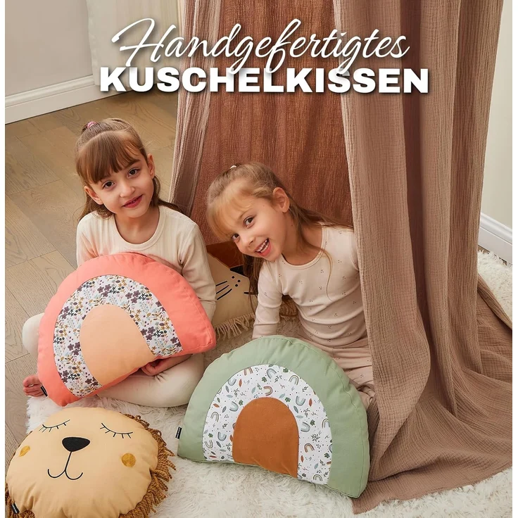 Alavya Home® Dekokissen Kinderkissen Regenbogen - D40 cm I Kuschelkissen Flauschig mit Füllung, Kinderkissen Zierkissen für Babyzimmer Kinderzimmer Deko - 40 x 30 cm – Bild 8