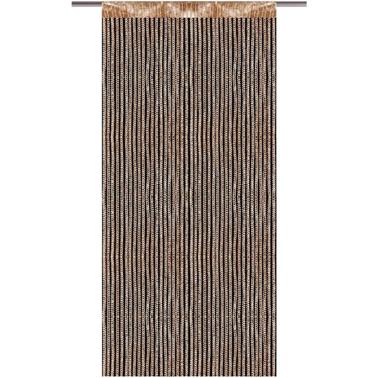 Arsvita Fadenvorhang Metallik-Optik mit Stangendurchzug, Türvorhang 140x250cm (Gold)