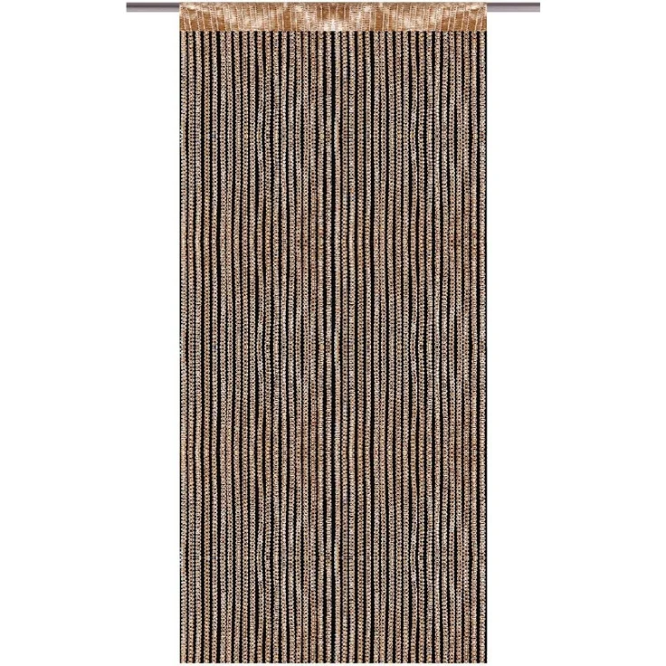 Arsvita Fadenvorhang Metallik-Optik mit Stangendurchzug, Türvorhang 140x250cm (Gold) – Bild 1