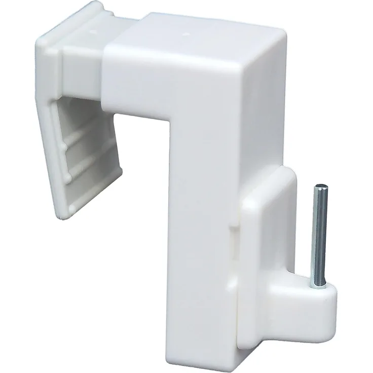 dekondo Fensterhaken Fensterhaken/Dekohaken/Fensterklipp, weiß, universal, für Gardinenstangen/Vitragenstangen/Scheibengardinen und Fensterdekorationen, (2-St), Klemmbereich 10-24mm, vorderes Element drehbar