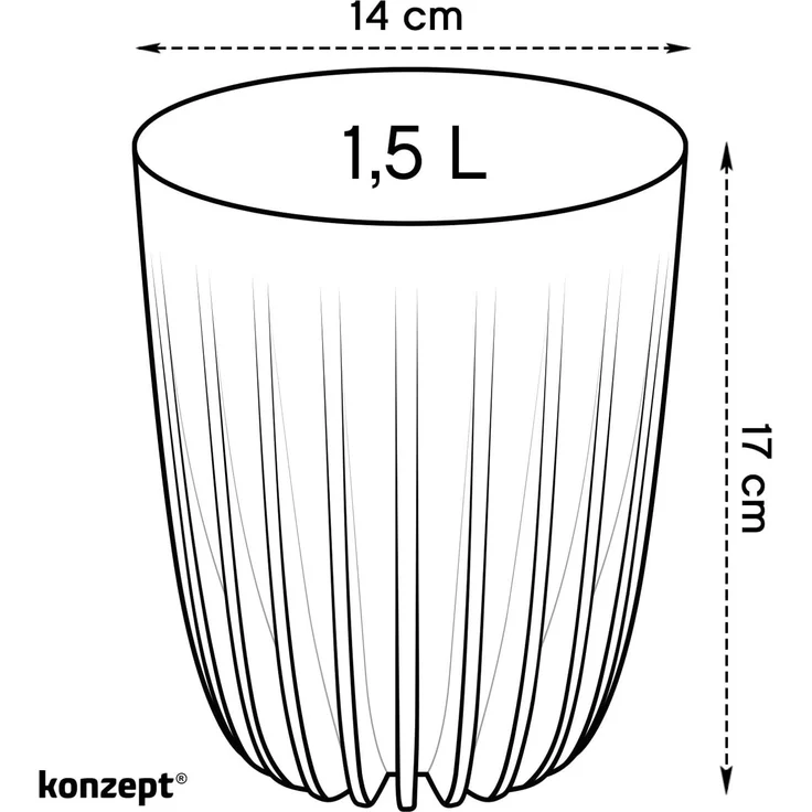 KONZEPT Blumentopf Hoher Blumentopf, Pflanzkübel Groß für Außen, Balkon, Übertopf mit Drainagesystem – Bild 4