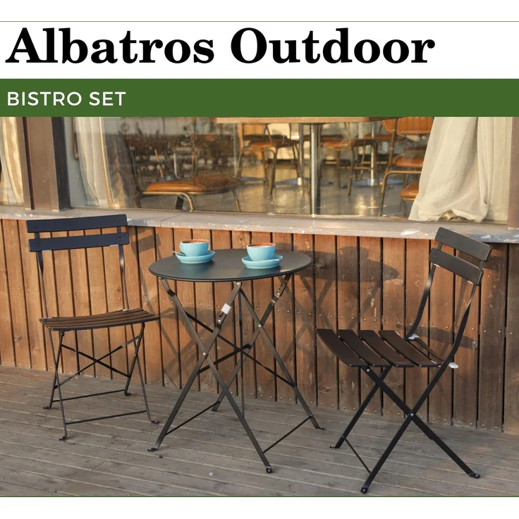 Albatros Bistroset 3-teilig Weiß – Bistrotisch mit 2 Stühlen – klappbare Stühle und Tisch aus robustem Metall – optimal als Balkonmöbel Set oder Gartenmöbel in modernem Design – Bild 11