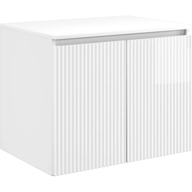 vidaXL Waschbeckenschrank Hochglanz Weiß 62,5 x 44,5 x 80 cm 3404334 – Bild 4