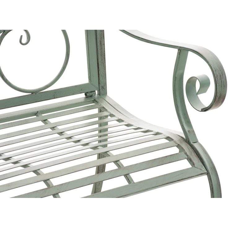 2er Set Gartenstühle AUSTIN - Metall Antik-grün 62x53x94 cm | Gartenstuhl Metall Terrassenstuhl Antik Verzierung Stühle Garten Balkon – Bild 5