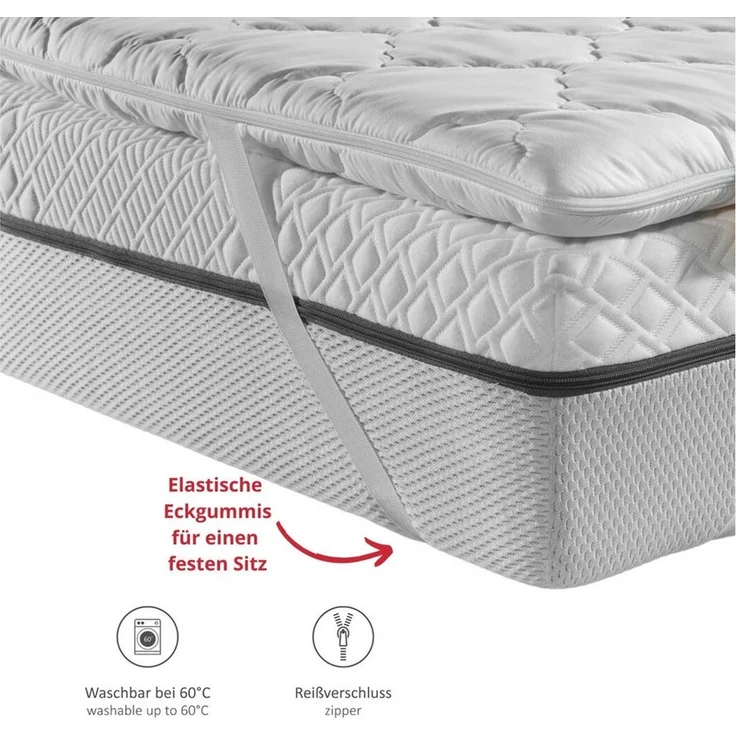 sleepling, Topper Visco Topper, 6 cm hoch, Viscoschaum, optimale Anpassung durch Memory Foam Effekt, mit Eckgummis – Bild 2
