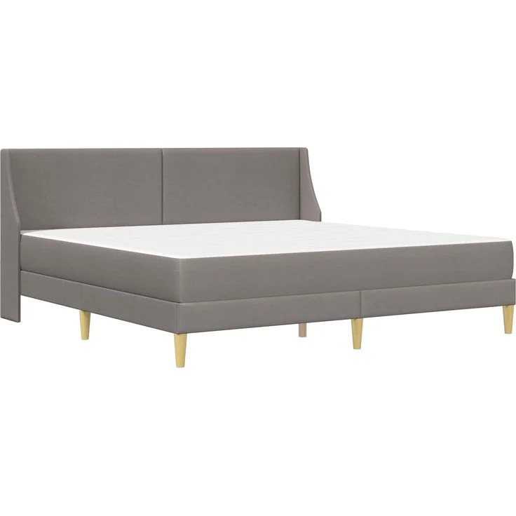 vidaXL Bettgestell mit Matratze Taupe 180 x 200 cm Polyester 3414752 – Bild 3