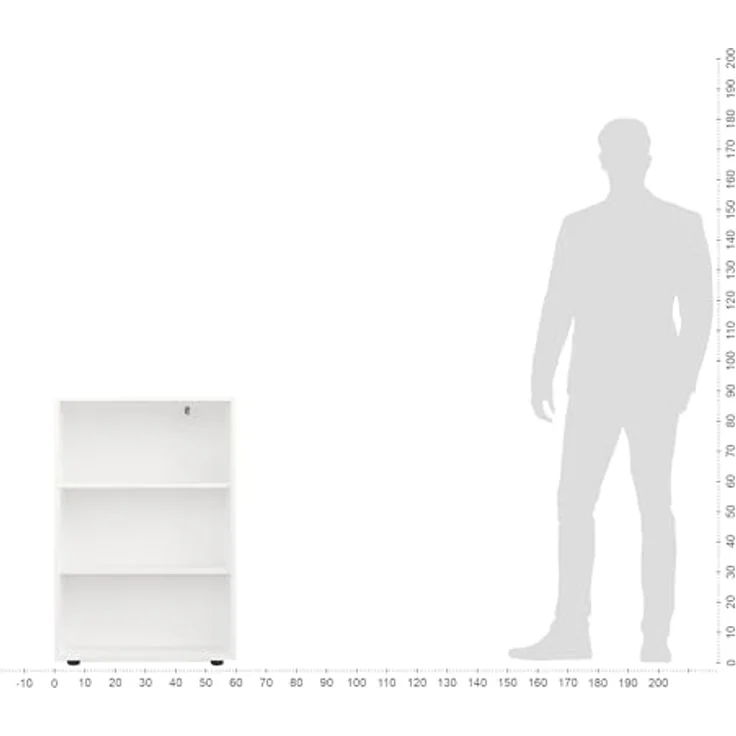 KOMTO Bücherregal Lumo 60 cm breit Regal mit 3, 4, 6 Ebenen und Höhenverstellbare Regale, Aufbewahrungsregal Bookshelf Weiß – Bild 9