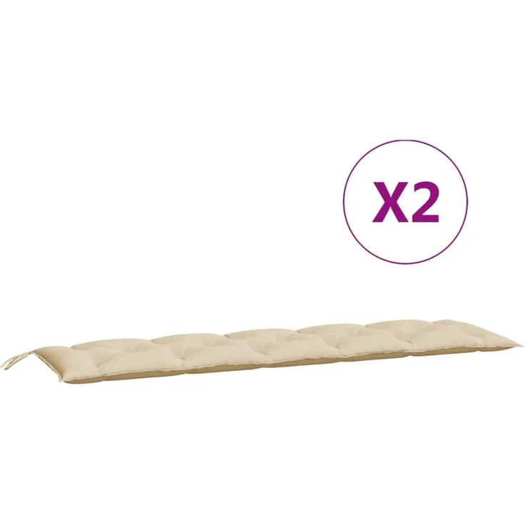 vidaXL Gartenbank-Auflagen 2 Stk. Beige 180x50x7 cm Oxford-Gewebe 361719 – Bild 4
