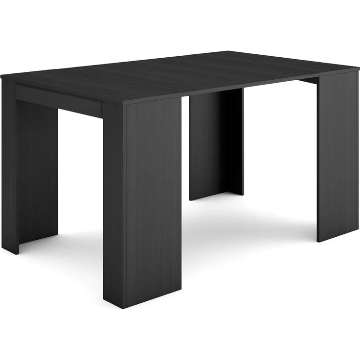Skraut Home | Ausziehbarertisch | Multifunktionaler ausziehbarer | 140 | Für 6 Gäste | Esszimmertische | Moderner Stil | Schwarz