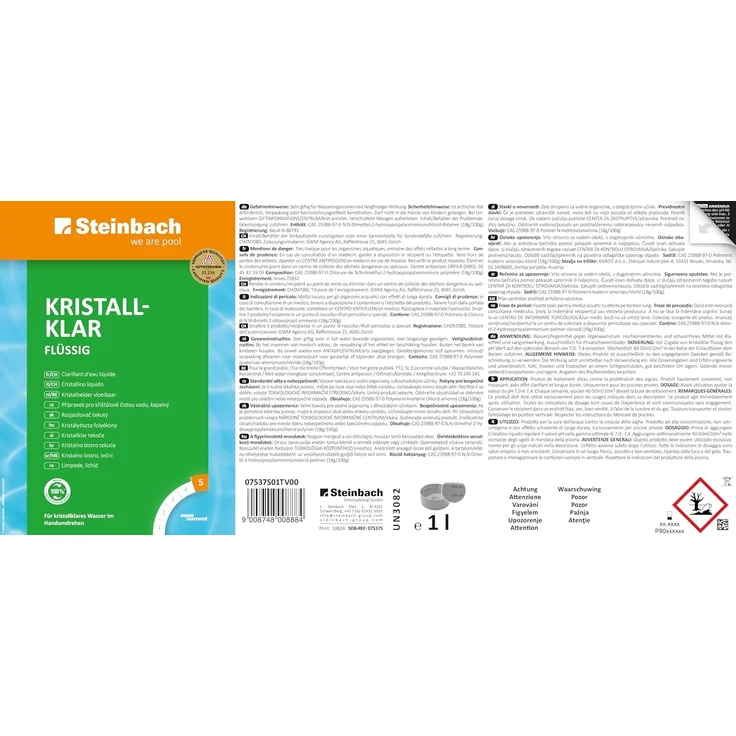 Steinbach | Poolpflege Starter-Set | Chlorgranulat 1 kg + Kristallklar flüssig 1 l | Perfektes Set zur Reinigung und Wartung | Ideal zur Erstdosierung und Schockbehandlung – Bild 7