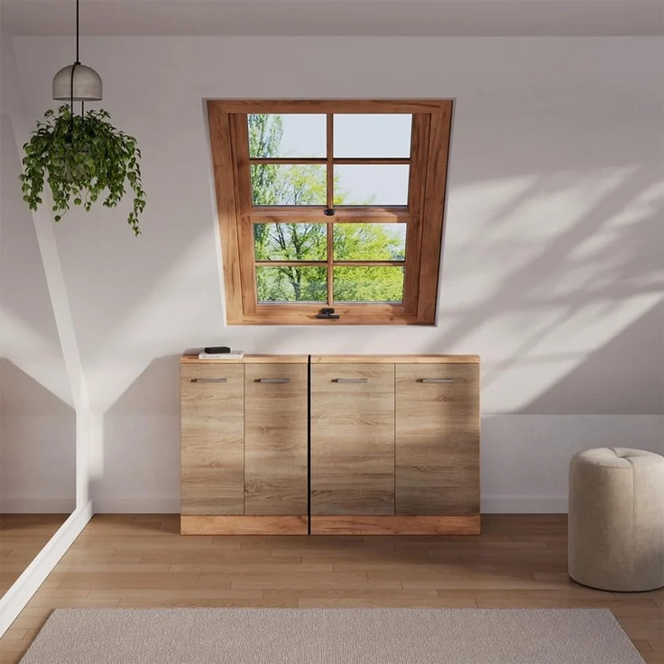 Dachschrägenschrank-Set Rion Sonoma/Goldkraft Eiche 2er Set Vicco – Bild 2