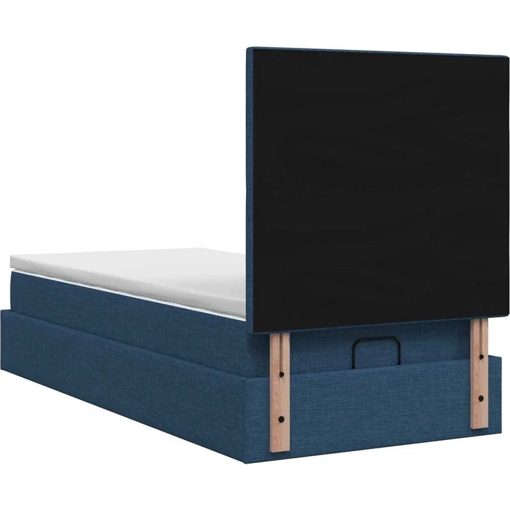vidaXL Ottoman Bett mit Matratze mit Kopfteil Blau 90 x 190 cm Stoff 3457458 – Bild 9