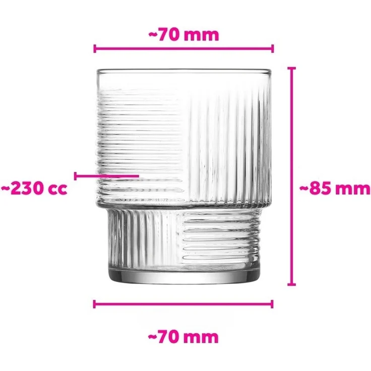 Hermia Concept 'LV-HLN346F' Gläser-Set (6-teilig), Transparent, 7 x 7 x 8,5 cm, 230 ml – Bild 6
