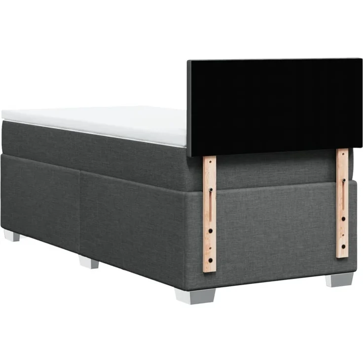 vidaXL Boxspringbett mit Matratze Dunkelgrau 90x200 cm Stoff 3285765 – Bild 6