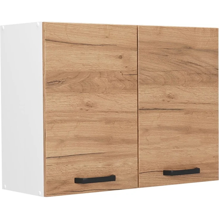 Küchenglasschrank R-Line Goldkraft Eiche/Weiß 80 cm Vicco – Bild 1