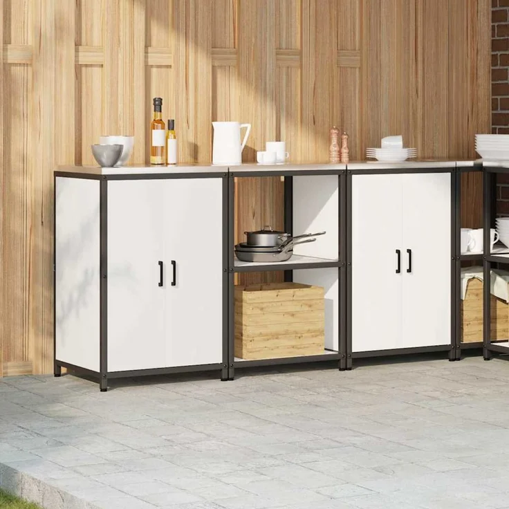 vidaXL Aufbewahrungsset für die Küche HATTEM 3 stk. Weiß 3392695 – Bild 4