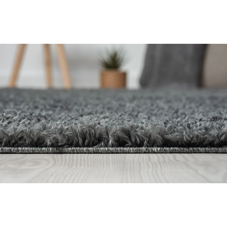 Hochflor Teppich SHAGGY dunkelgrau rechteckig diverse Größen – Bild 4