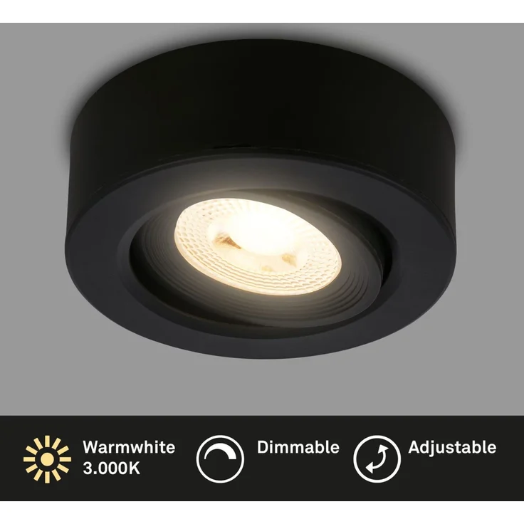 Briloner LED-Aufbau und Einbauleuchte 2in1 Mini Ein-& Aufbau 9W 500lm schwarz dimmbar – Bild 7