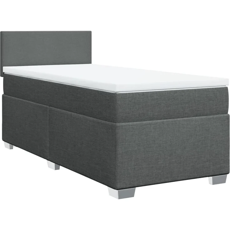 vidaXL Boxspringbett mit Matratze Dunkelgrau 90x200 cm Stoff 3285765 – Bild 2