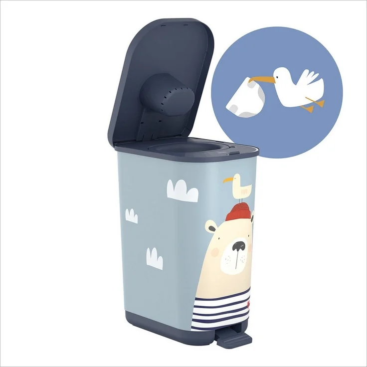 Rotho Babydesign Windeleimer, geruchsdicht, wandelbar zum klassischen Mülleimer – Bild 5