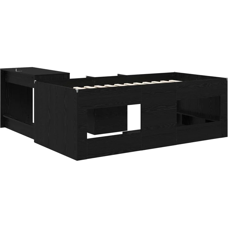 vidaXL Hochbett mit Schreibtisch für Kinder Schwarz Eichen-Optik 3423471 – Bild 5