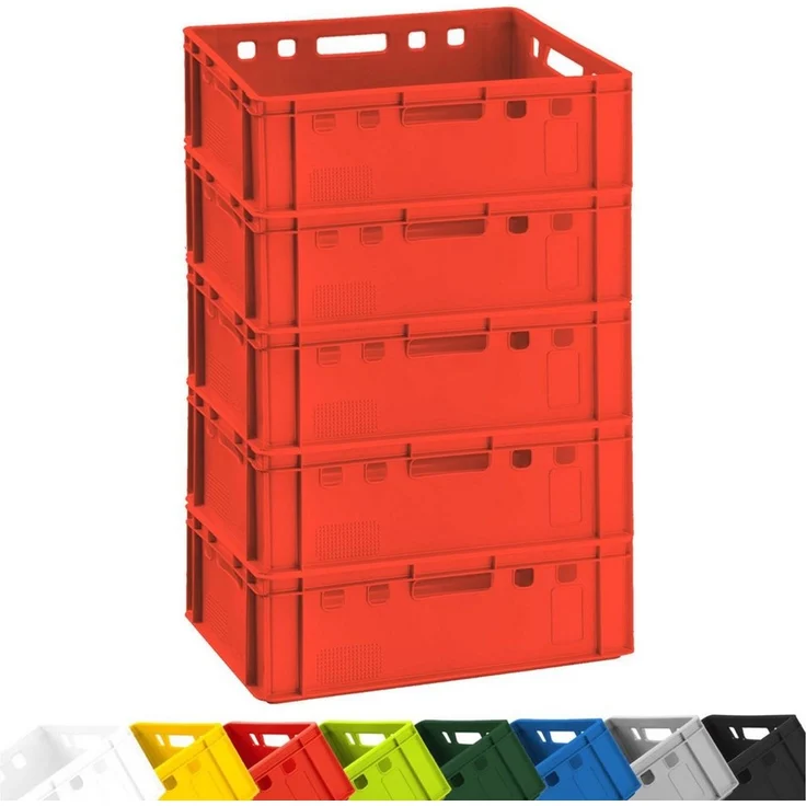 5x Fleischkiste E2 Fleischerkiste Eurobox 60x40x20cm lebensmittelecht, robust, stapelbar | Lagerkisten, Stapelkisten, Metzgerkiste Made in Germany – Bild 5
