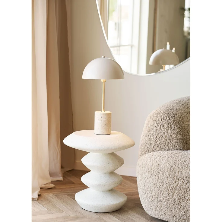 Beistelltisch >Blackburn< in Weiss / creme - 36x45,5x36x36 (BxHxTxD) – Bild 2