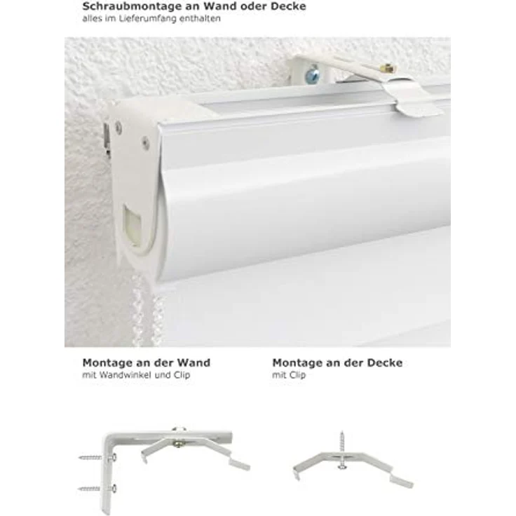 Lysel - Qualitätsdoppelrollo weiß, (B x H) 80cm x 175cm in weiß – Bild 4