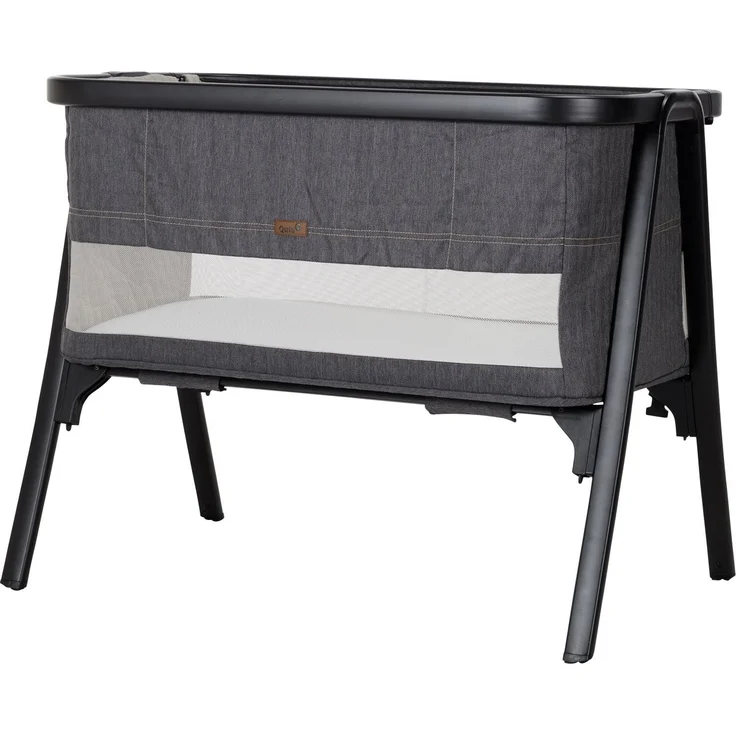Qute Q-Snooze Wiege/Beistellbett Herringbone Black / Black Frame Schwarz 1