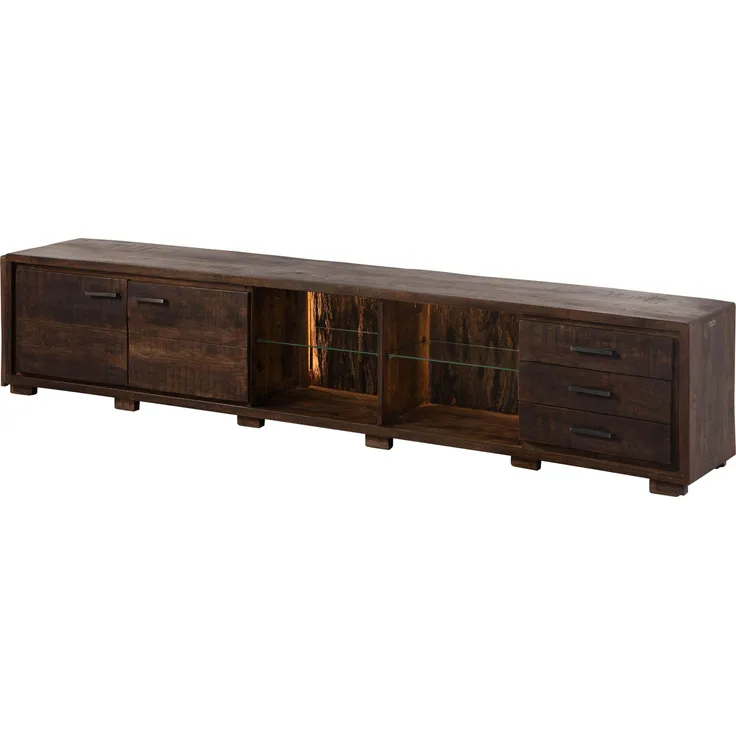 TV-Board Akazie 235x40x47 dunkelbraun lackiert BARK #216