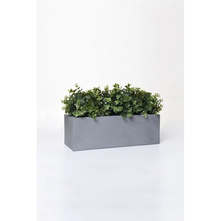 VIVANNO Balkonkasten Fiberglas FLOBO Kasten, Grau Beton-Design 45x17x15 cm – Bild 1