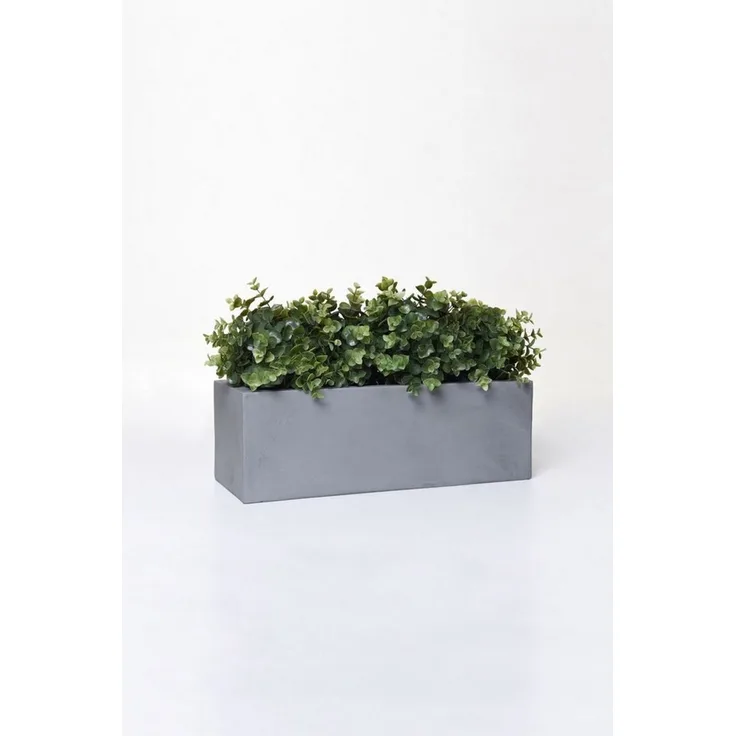 VIVANNO Balkonkasten Fiberglas FLOBO Kasten, Grau Beton-Design 45x17x15 cm