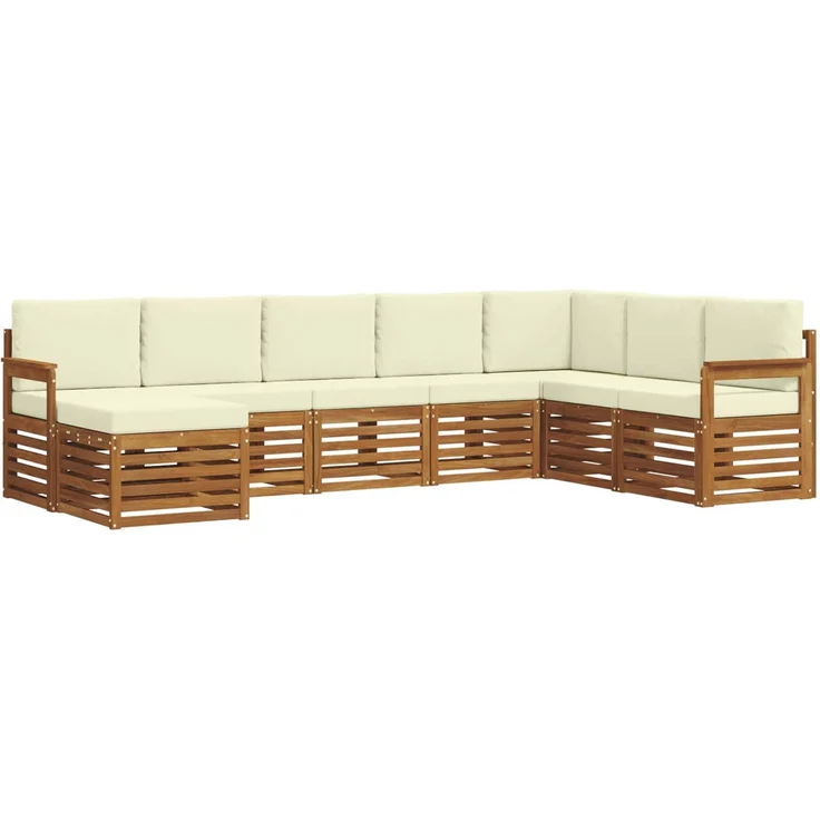 vidaXL Outdoor-Sofagarnitur 8 stk. 8-Sitzer Natur und Creme 3375275 – Bild 2