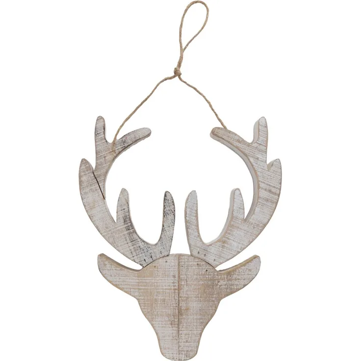 TrendLine Deko Rentierkopf aus Holz zum Hängen 19,2x2x20cm Weihnachten Xmas