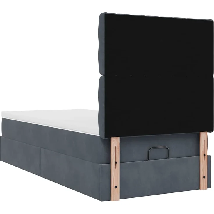 vidaXL Ottoman-Bett mit Matratzen & LEDs Dunkelgrau 90x190 cm Samt 3314361 – Bild 9