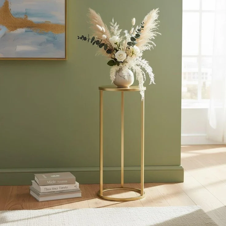 DanDiBo Blumenständer Metall Gold Rund 96510 S 50 cm Pflanzenständer Blumenhocker Beistelltisch Blumensäule Modern Pflanzenhocker – Bild 5