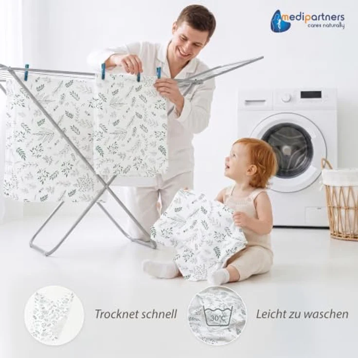 Medi Partners Musselin Babydecke 100x150cm Baby Decke Musselindecke Neugeborenen - dünne dünne Kuscheldecke Sommer Babydecken für Kleinkinder Krabbeldecke Kinderbett Kinderwagen (Olivenblatt) – Bild 7