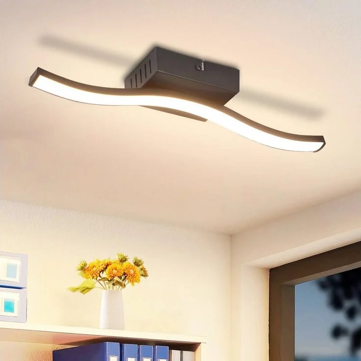 ZMH LED Deckenleuchte im Wellendesign, moderne Deckenlampe, 3000K Warmweiß, LED fest integriert, Warmweiß, 6W,für Flur, Diele, Küche und kleine Räume – Bild 1