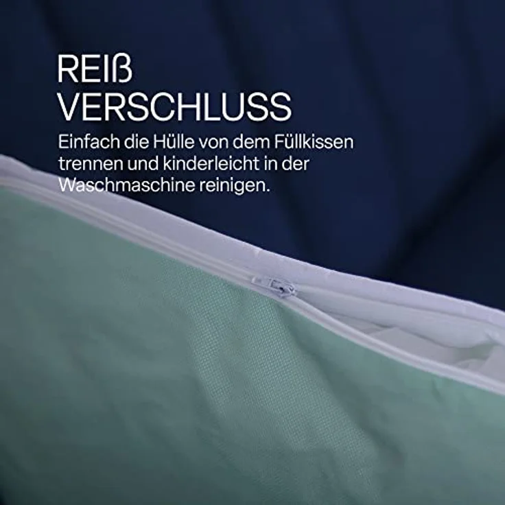 Outdoor Kissen mit Paspel ( 45 x 45 cm ) Dekokissen Garten - Reißverschluss - Schmutz- und Wasserabweisend - abnehmbarer Kissenbezug Mintgrün 1er-Pack – Bild 4