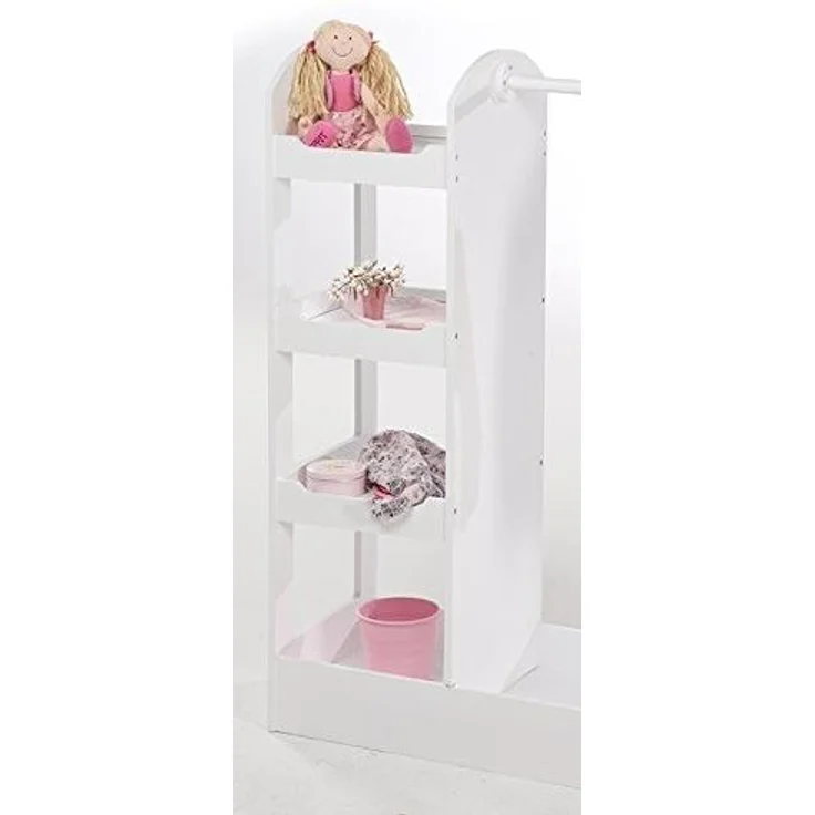 roba Garderobe - Kleiderständer - Regal - Kleiderstange - Spiegel - Holz - Weiß lackiert – Bild 5