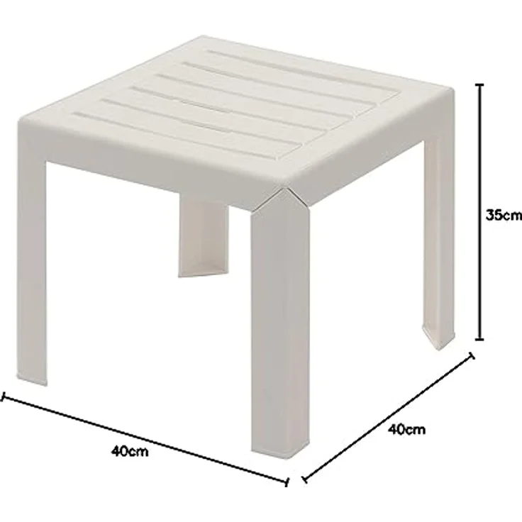Grosfillex Beistelltisch Miami, weiß, UV- und witterungsbeständig, 40 x 40 x 25 cm – Bild 3