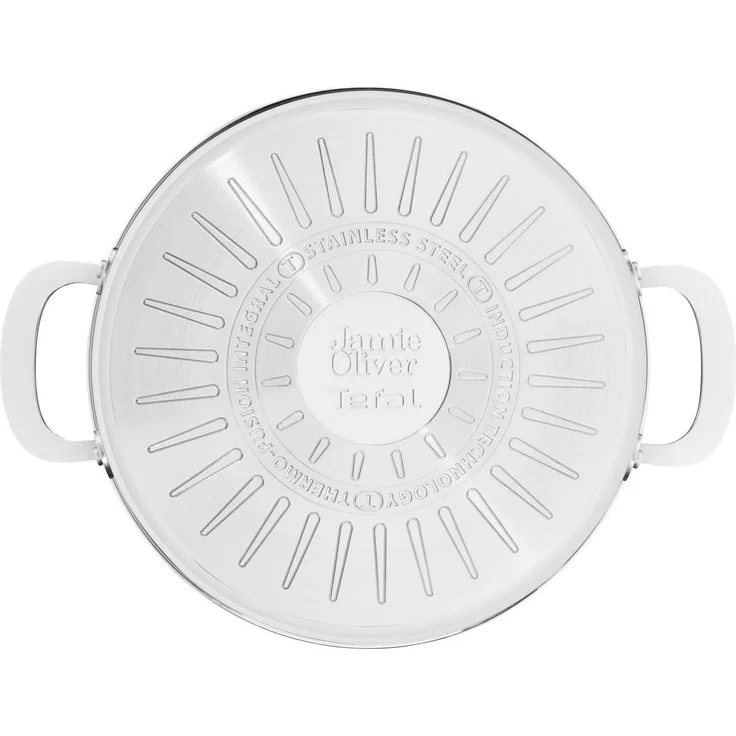 Tefal Jamie Oliver Servierpfanne mit Deckel 25 cm, Induktionsgeeignet, Edelstahl Bratpfanne, Antihaftbeschichtet, Hochwertige Pfanne für alle Herdarten, Backofenfest, Genieteter Griff, Titanbeschichtung E30 – Bild 2