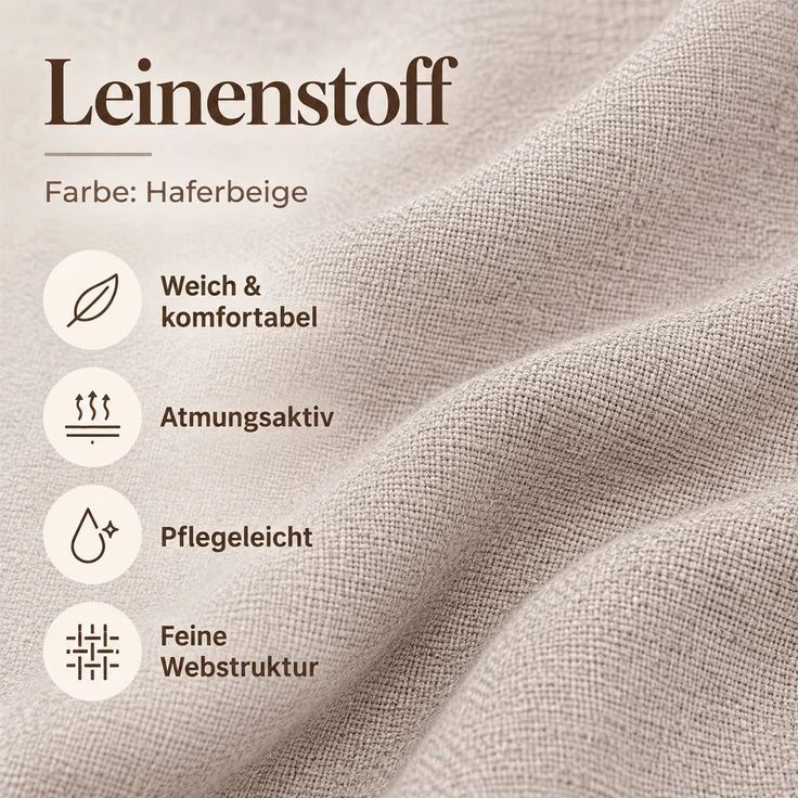 4 Esszimmerstühle aus Massivholz, bequem und atmungsaktiv, geeignet für Esszimmer, Wohnzimmer, Cafés, moderner Stil, Leinenstoff,Walnussholzfarbe + Haferbeige--Nussbaum--55.5x60x83cm--YOUDENOVA – Bild 5