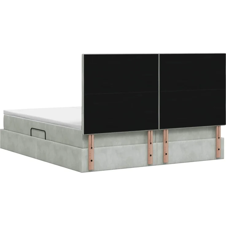 vidaXL Aufbewahrungsbett mit Kopfteil Hellgrau 200 x 200 cm Samt 3459819 – Bild 9