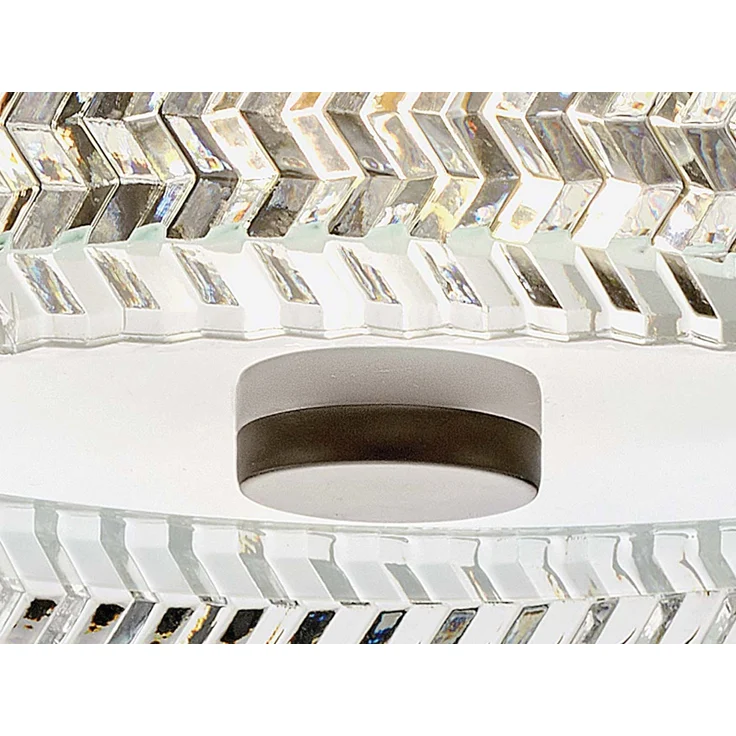 Retro LED Deckenleuchte Schwarz mit Chevron Glas Lampenschirm Ø 30,5cm – Bild 7