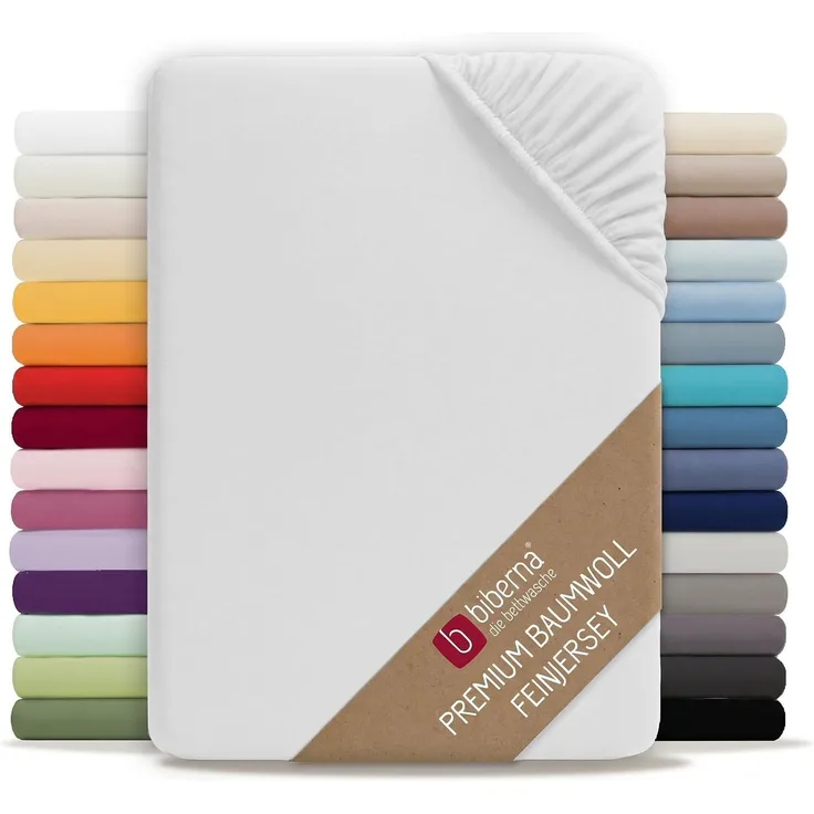 biberna Feinjersey-Spannbetttuch 0077144, grau, 1x 140x200 cm - 160x200 cm