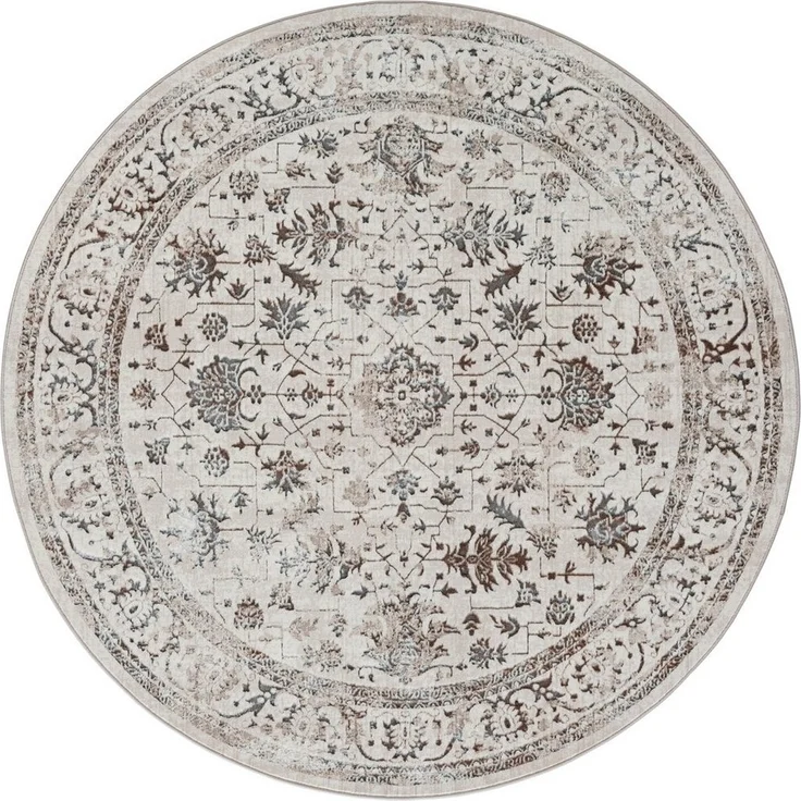 merinos Teppich Creation 50112, rund, Höhe: 10 mm, elegant, glänzend, Kurzflor, pflegeleicht, Wohnzimmer – Bild 1