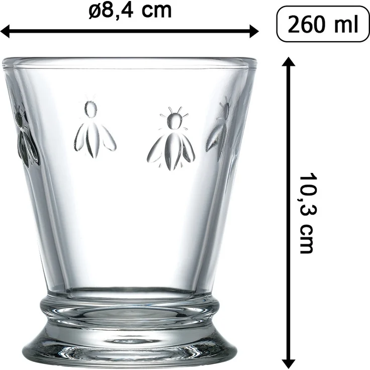 La Rochère Biene Abeille Wasserglas 260 ml 6er Set – Bild 2